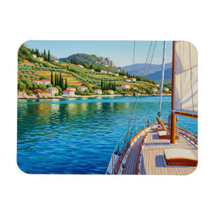 Segelboot in Korfu Griechenland Reise Magnet