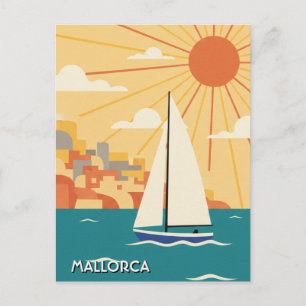 Segelboot in Mallorca Spanien Reise Postkarte