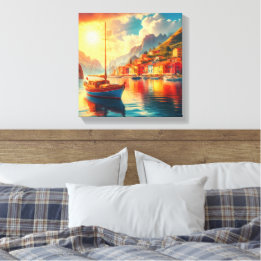 Segelboot in ruhigen Gewässern Leinwanddruck