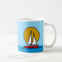 Segelboot in Sun Deep Red Kaffeetasse
