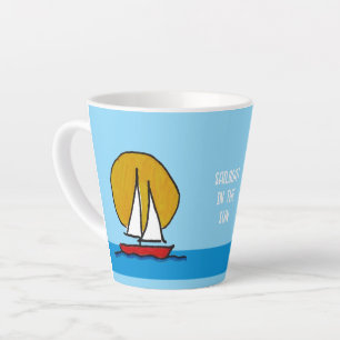 Segelboot in Sun Deep Red Milchtasse