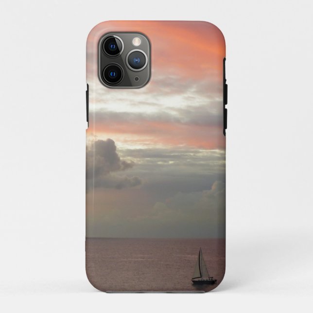 Segelboot in Sunset Beautiful Pink Seascape Case-Mate iPhone Hülle (Rückseite)