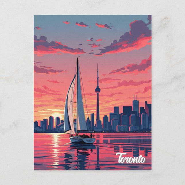 Segelboot in Toronto Kanada Reisen Postkarte (Vorderseite)