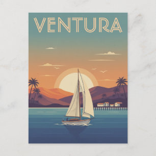 Segelboot in Ventura Golden Coast California Postkarte