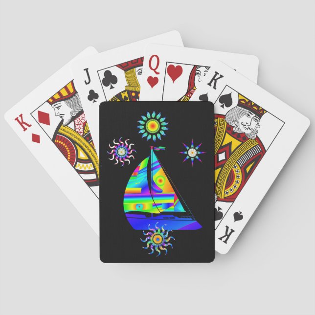 Segelboot Klassische Spielkarten (Rückseite)