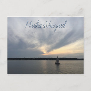 Segelboot-Martha's Vineyard-Postkarte Postkarte