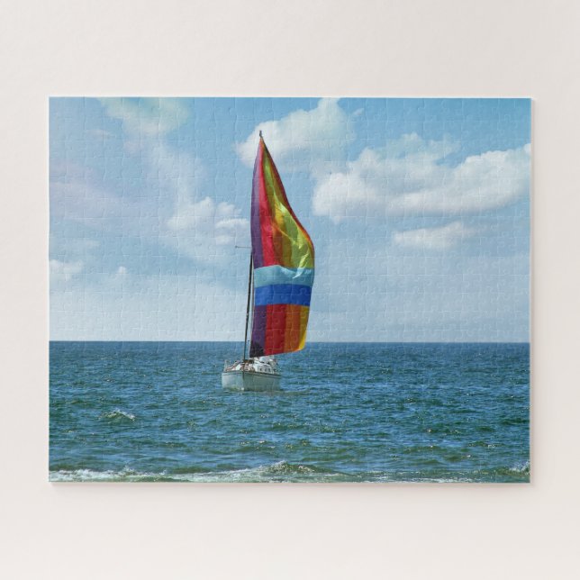Segelboot mit Rainbow Spinnaker (Horizontal)