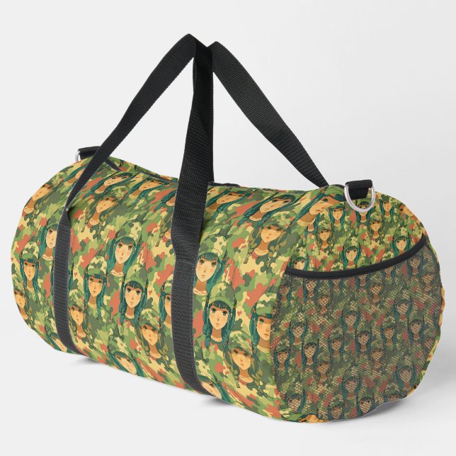 Segelboot mit Scharlachroten Segeln Aquarellmuster Duffle Bag (Rechte Ecke)
