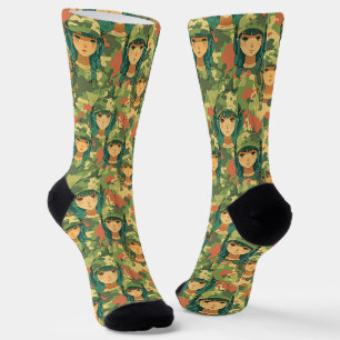 Segelboot mit Scharlachroten Segeln Aquarellmuster Socken