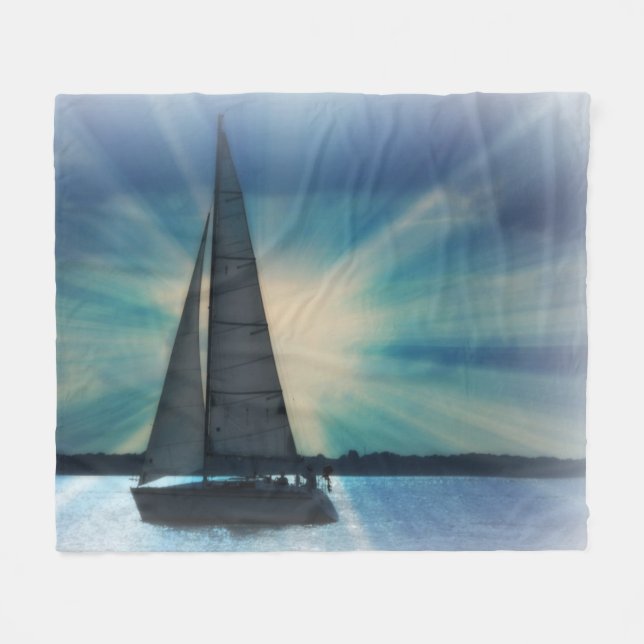 Segelboot mit Sunbeams-Fleece-Decke Fleecedecke (Vorderseite (Horizontal))