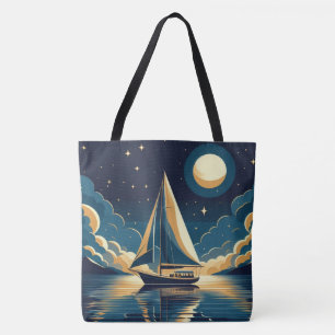 Segelboot nachts tasche