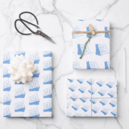 Segelboot Nautic Blue and White Ship Geschenkpapier Set