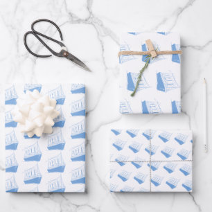 Segelboot Nautic Blue and White Ship Geschenkpapier Set