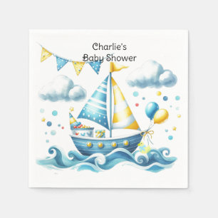 Segelboot Nautical Baby Shower Papier Servietten