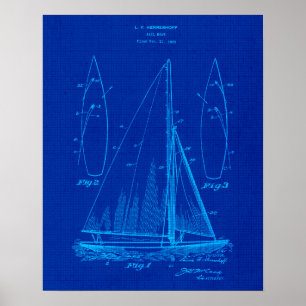 Segelboot Nr. 1 Patent Blueprint Poster