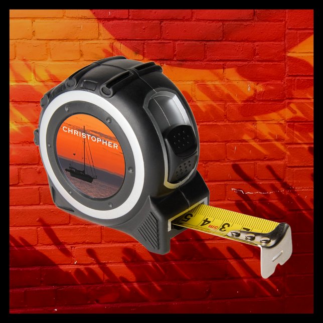 Segelboot, orangefarbener Sonnenuntergang, Name, G Maßband (Von Creator hochgeladen)