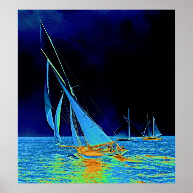 Segelboot Papoose 1887 Colorized Poster (Vorne)