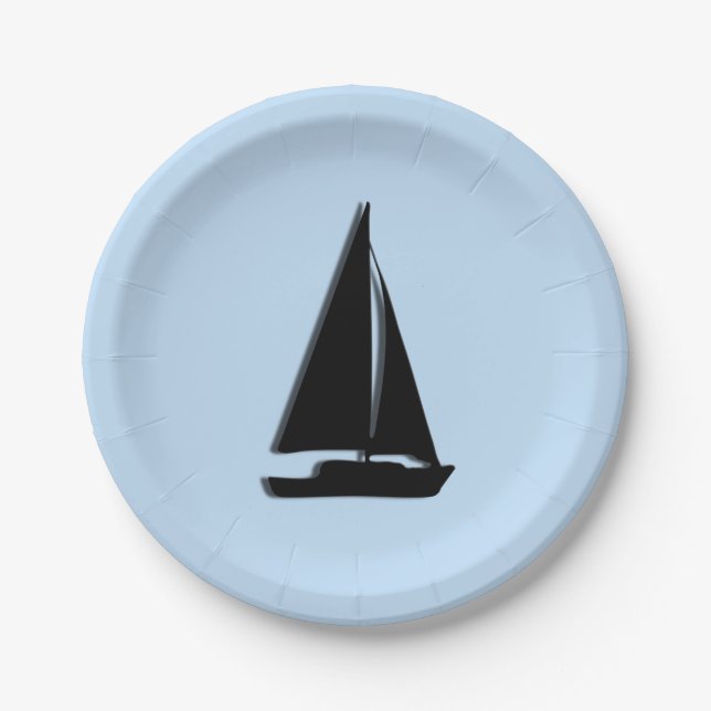 Segelboot Pappteller (Vorderseite)
