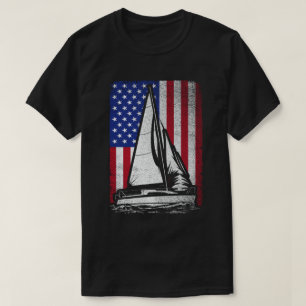 Segelboot Patriotic American Flag T-Shirt