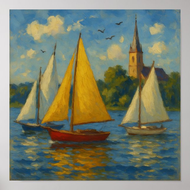 Segelboot Poster Druck  (Vorne)