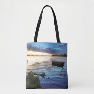 Segelboot-Reflexion vom Sonnenuntergang Tasche