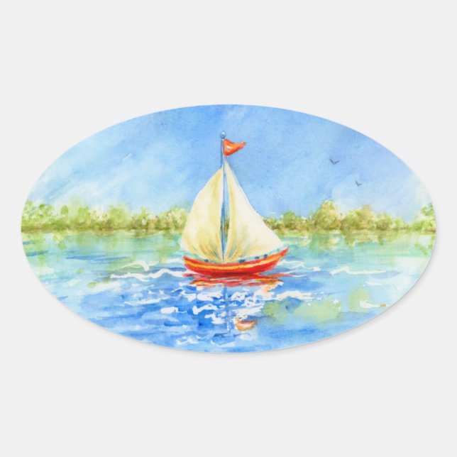 Segelboot Reflexionen Aufkleber (Vorderseite)