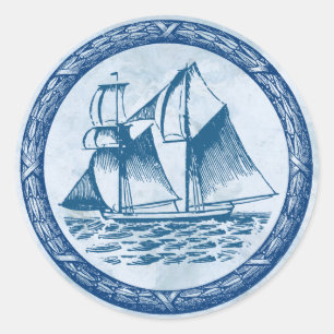 Segelboot Runder Aufkleber