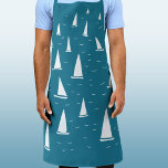 Segelboot Schürze<br><div class="desc">Segelboote rennen auf einem glitzernden aquamarinen grünen Meer. Ein unterhaltsames Wasserdesign für alle,  die gerne segeln. Originelle Kunst von Nic Squirrell.</div>