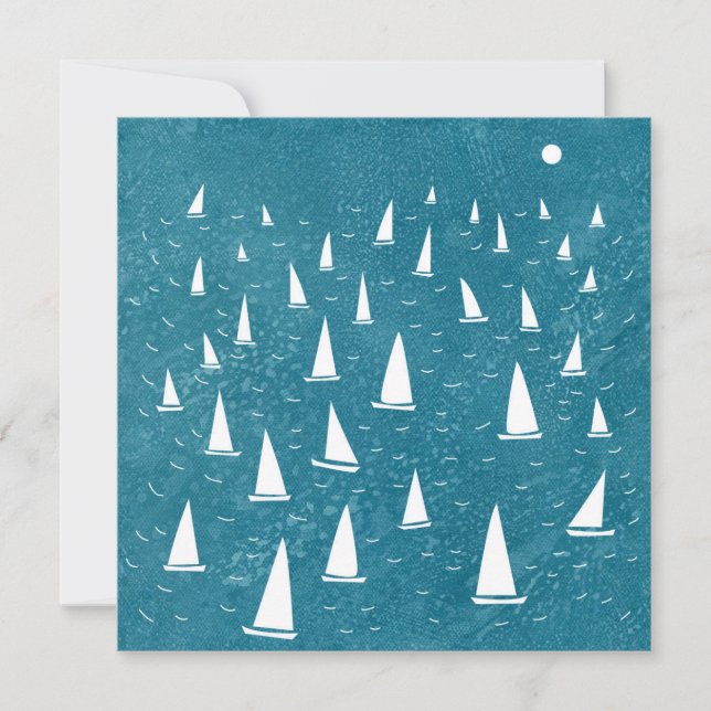 Segelboot Seascape Flat Greetings Card Karte (Vorderseite)