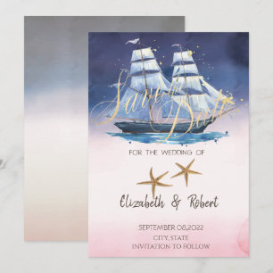 Segelboot Seesterne Datum speichern Save The Date