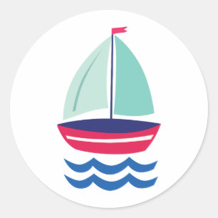Segelboot-Segeln Runder Aufkleber