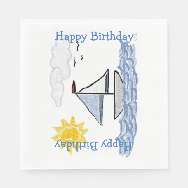 Segelboot Serviette (Vorderseite)