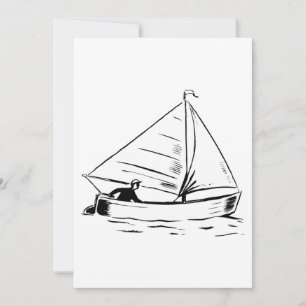 Segelboot Skizze Einladung