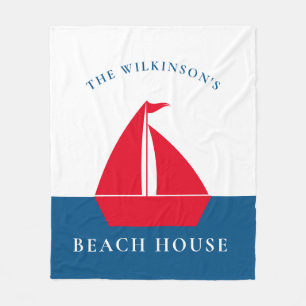 Segelboot-Strandhaus-Name im maritimen Stil Fleecedecke