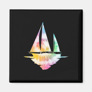 Segelboot Tie Dye Vintage Magnet