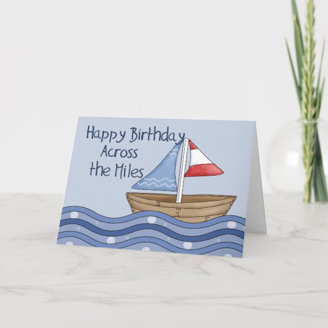 Segelboot über dem Meilen-Geburtstag Karte (Vorderseite)