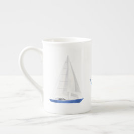 Segelboot und blaues Anker-Nautik Prozellantasse