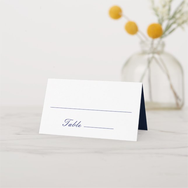 Segelboot und Meer | Nautic Navy Gold Wedding Platzkarte (Vorderseite)