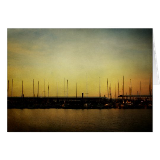 Segelboot- und Sonnenaufganganmerkungskarte Karte