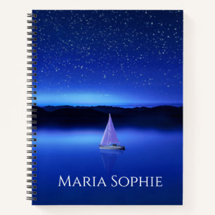 Segelboot unter dem Sternenhimmel Notizbuch