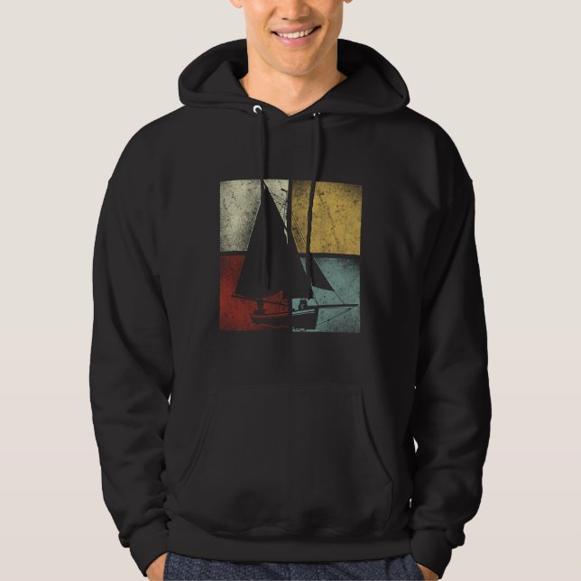 Segelboot Vintag Retro Hoodie (Vorderseite)