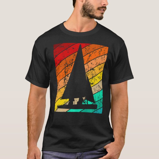 Segelboot Vintag Retro T-Shirt (Vorderseite)