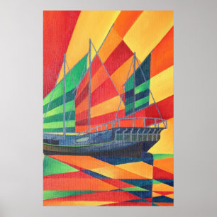 Segelboot weg Junk Pleasure Poster