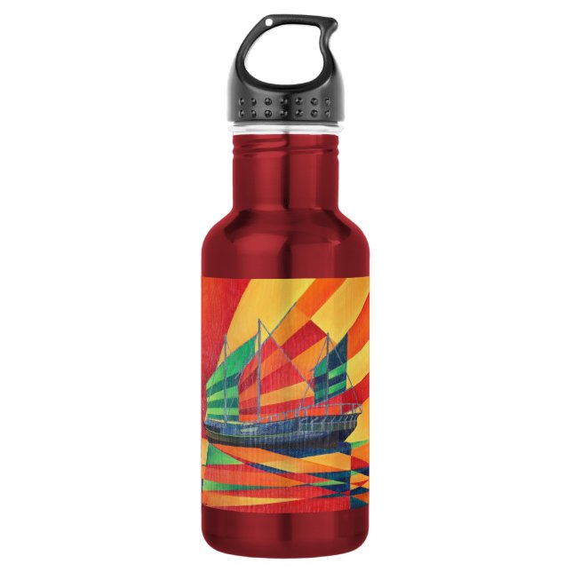 Segelboot weg Junk Pleasure Trinkflasche (Vorderseite)
