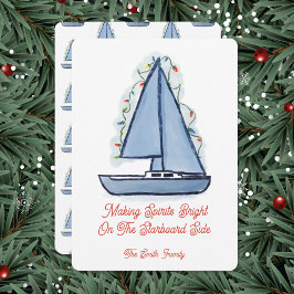 Segelboot-Weihnachtskarte Einladung