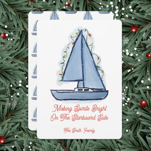 Segelboot-Weihnachtskarte Einladung