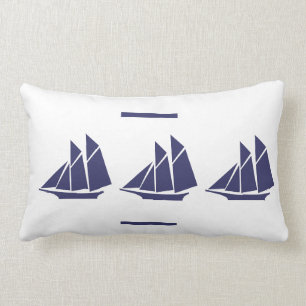 Segelboot weiß PILLOW Küstenleben Lendenkissen