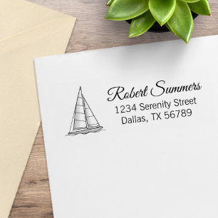 Segelboot Yacht Adresse 4 Gummistempel