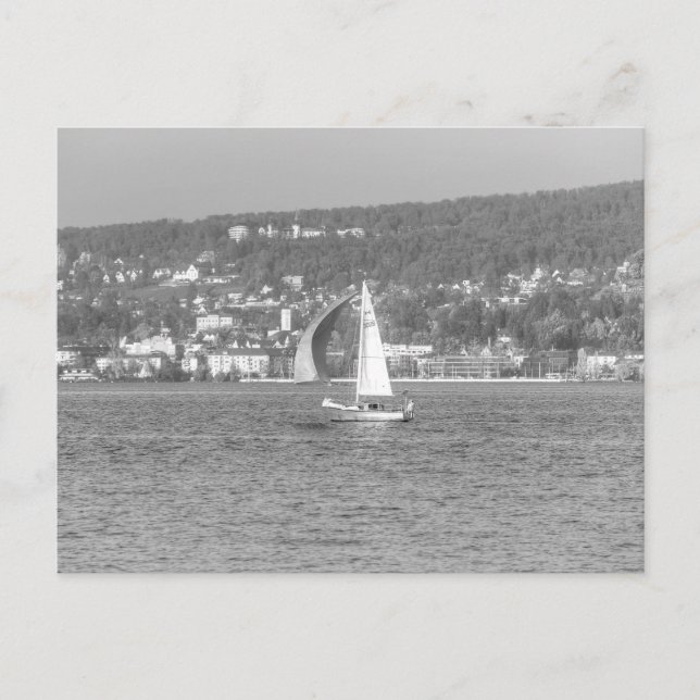 Segelboot Zürichsee Postkarte (Vorderseite)