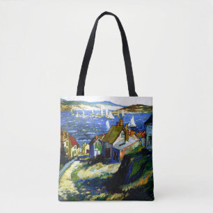 Segelboote am Hafen, Kunstmalerei Tasche
